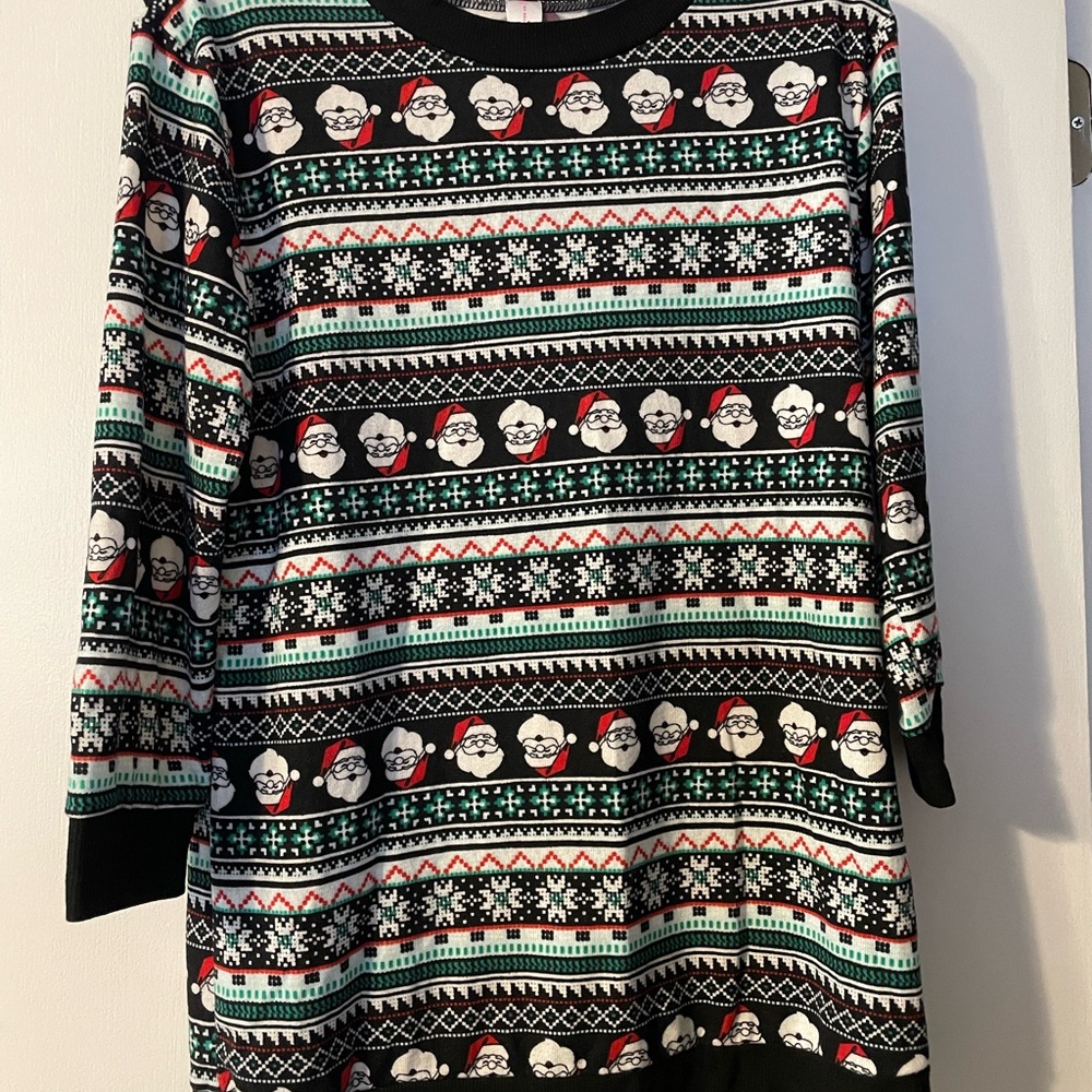 Juniors No Boundaries Santa Patterned Sweater